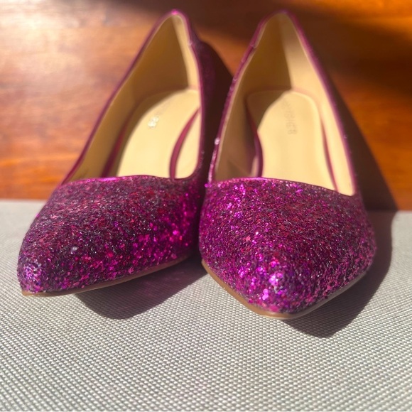 MARC FISHER Mfdarreny Fuschia Glitter Pointed Toe Stilleto Pumps Size 8 - Picture 5 of 12